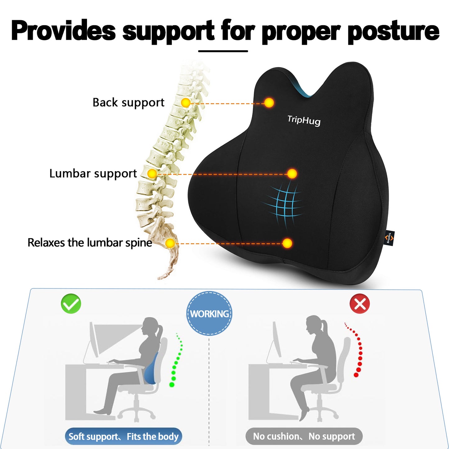 Memory Foam Lumbar Support Cushion
