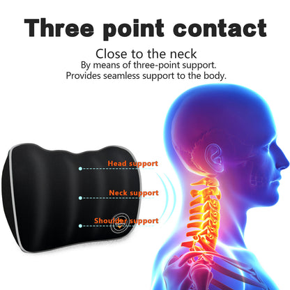 Lumbar & Neck Pillow Set, Car Headrest & Lumbar Support Cushion