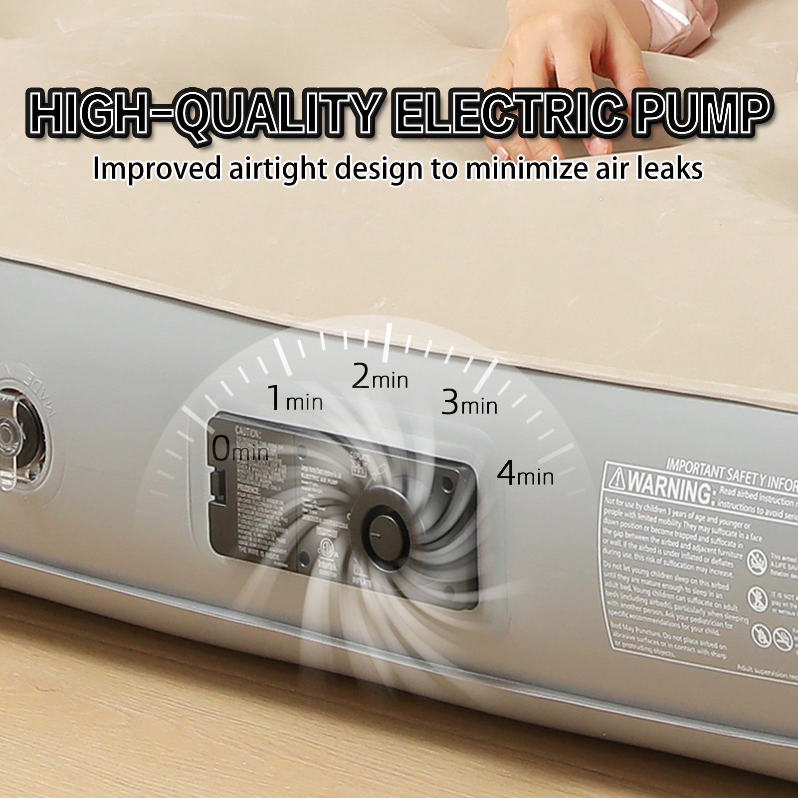 Double Airmattress-Queen Air Mattress with Built - in Electric Pump