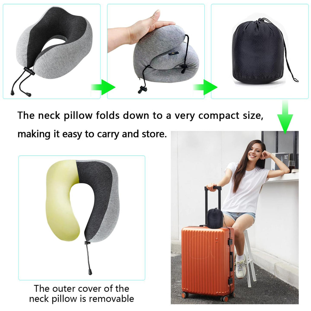 Travel Neck Pillow | Memory Foam Neck Pillow, New Portable U-Shaped Pillow