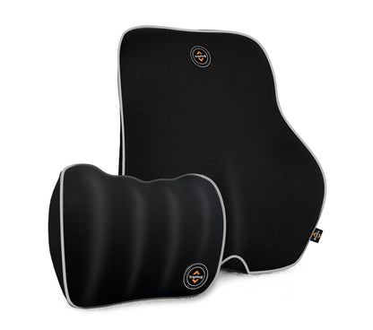 Lumbar & Neck Pillow Set, Car Headrest & Lumbar Support Cushion