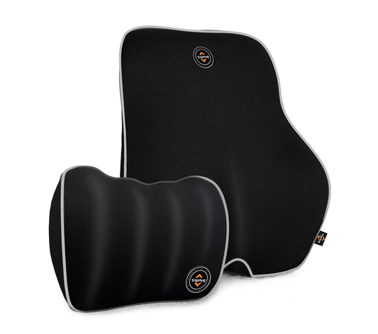 Lumbar & Neck Pillow Set, Car Headrest & Lumbar Support Cushion