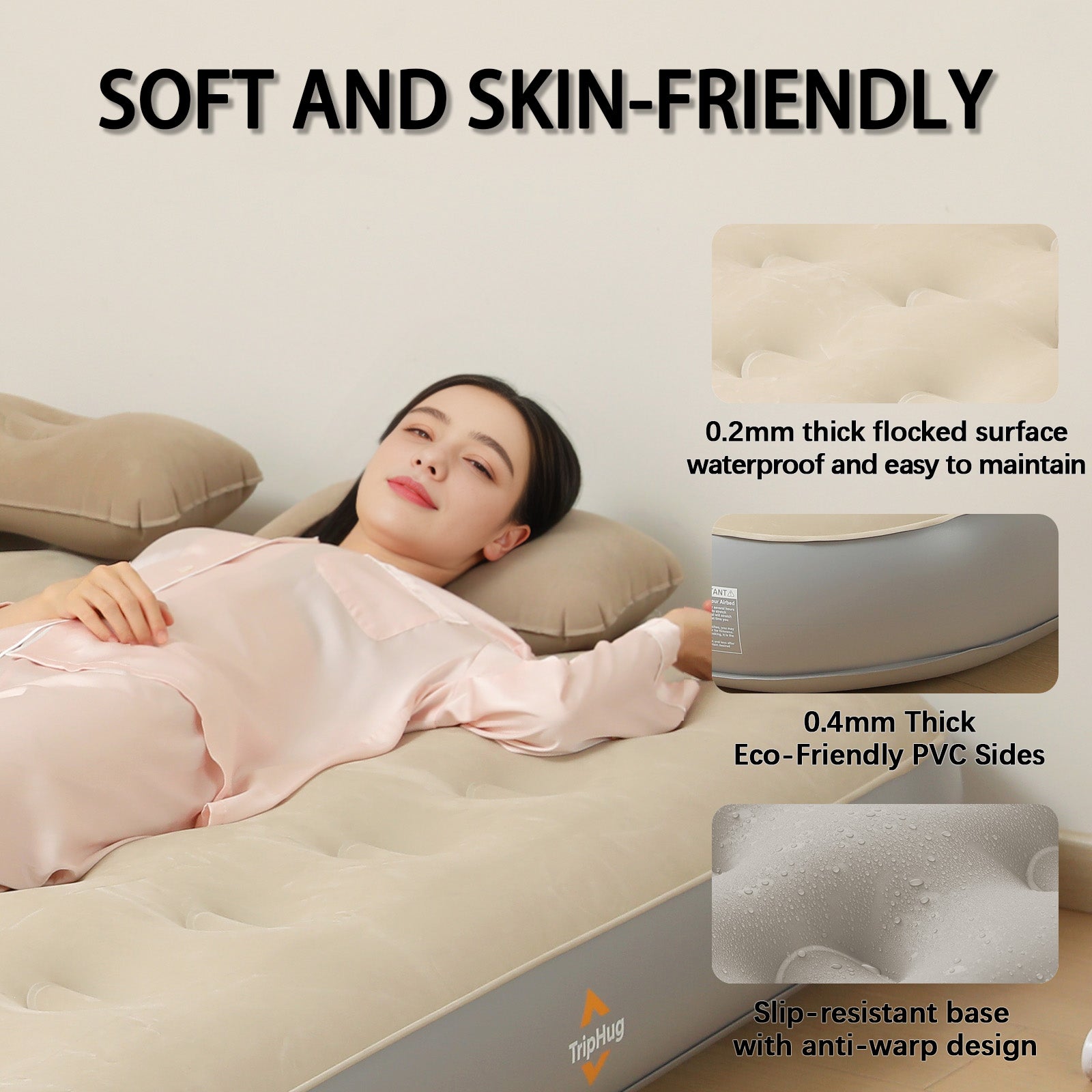Double Airmattress-Queen Air Mattress with Built - in Electric Pump
