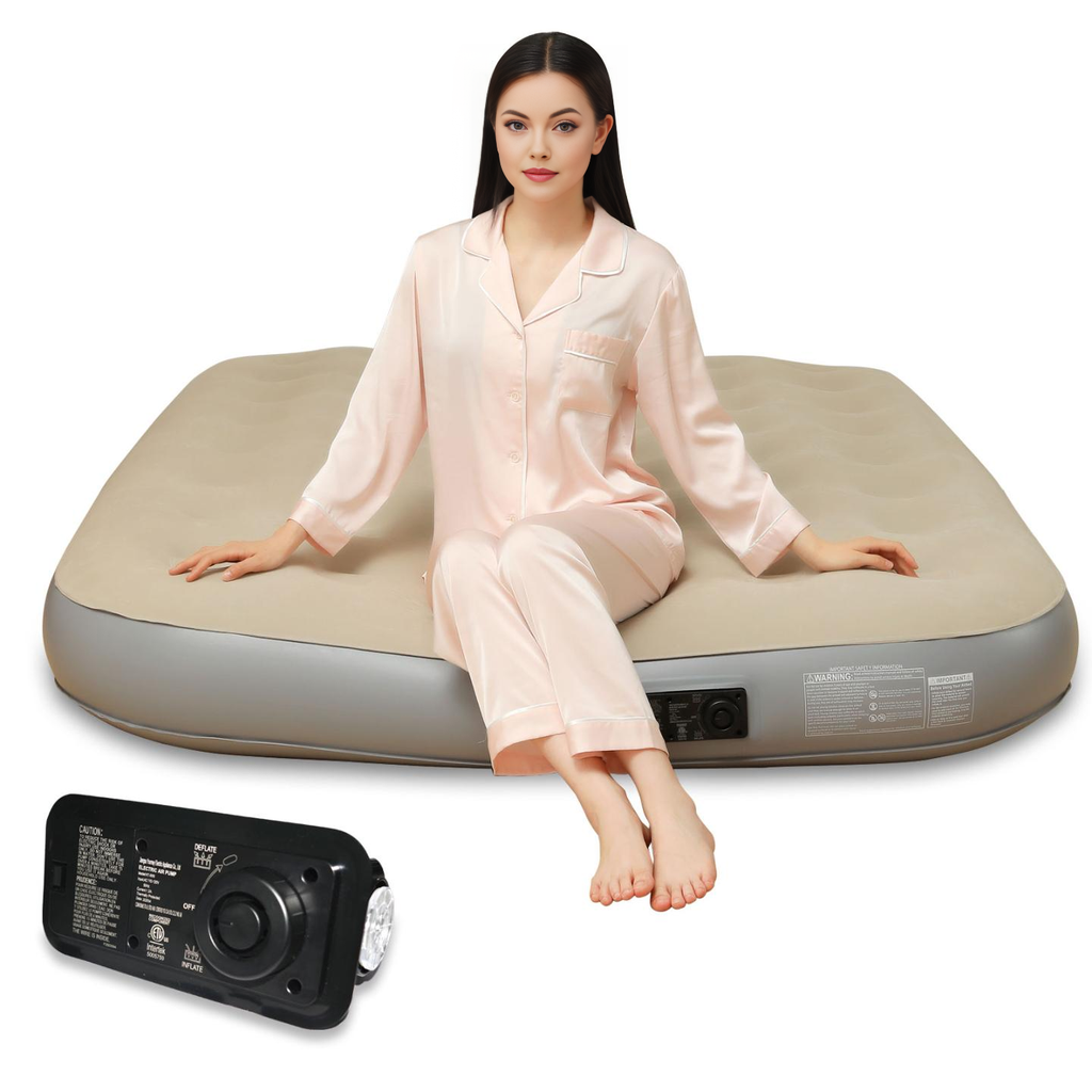 Double Airmattress-Queen Air Mattress with Built - in Electric Pump